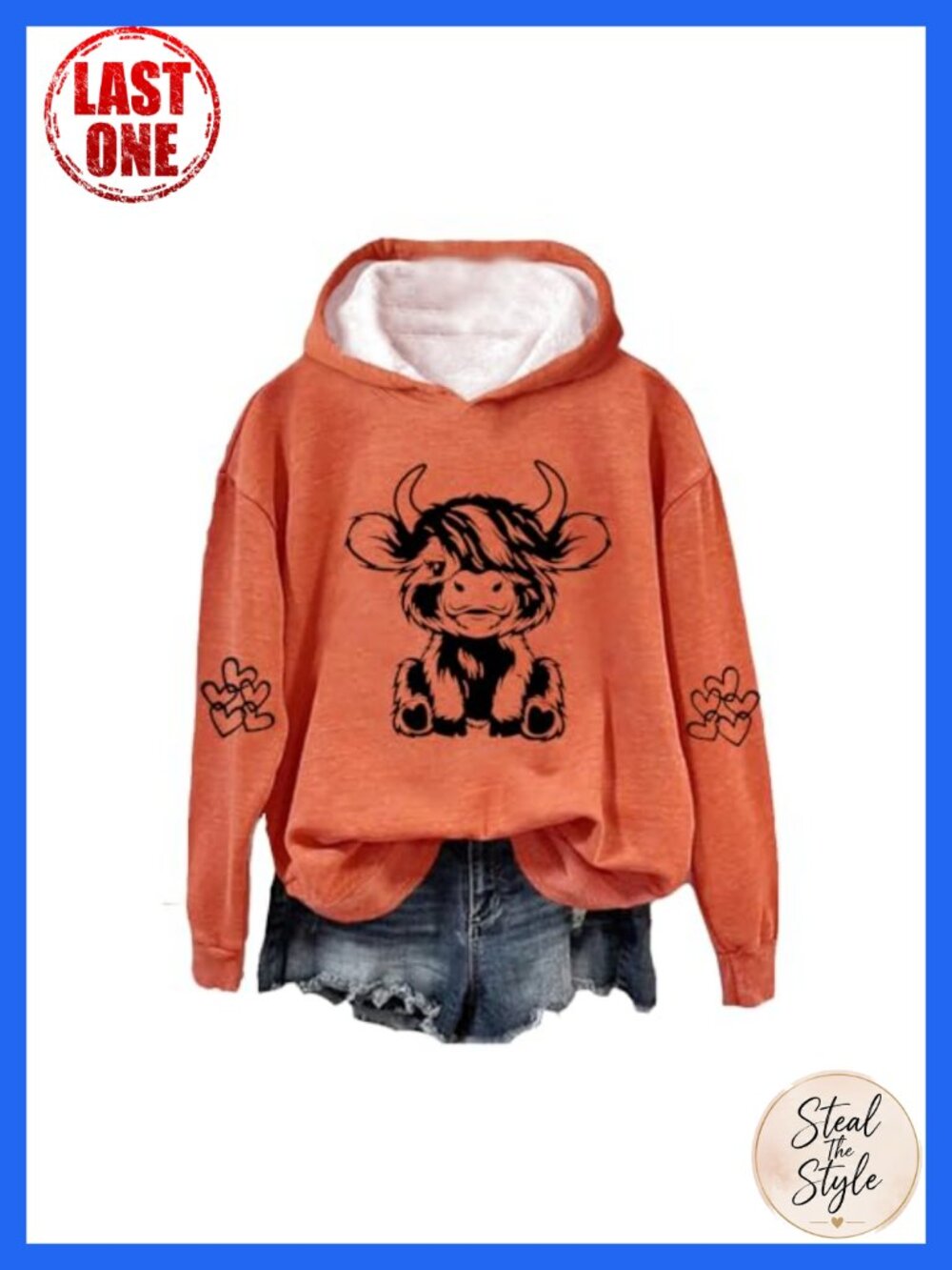 Highland Cow Graphic Hoodie Sweatshirt Women's Pullover